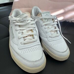 Reebok White and Cream Sneakers